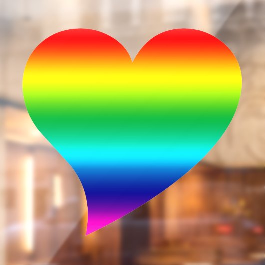 Lgbtq regenbooggradiënt kleuren grote hart homosek raamsticker (Vel 2)