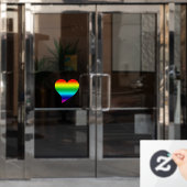 Lgbtq regenbooggradiënt kleuren grote hart homosek raamsticker (Kantoordeur)