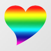 Lgbtq regenbooggradiënt kleuren grote hart homosek raamsticker (Vel)