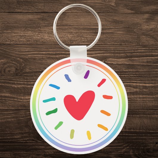 LGBTQ+ regenbooghart Sleutelhanger