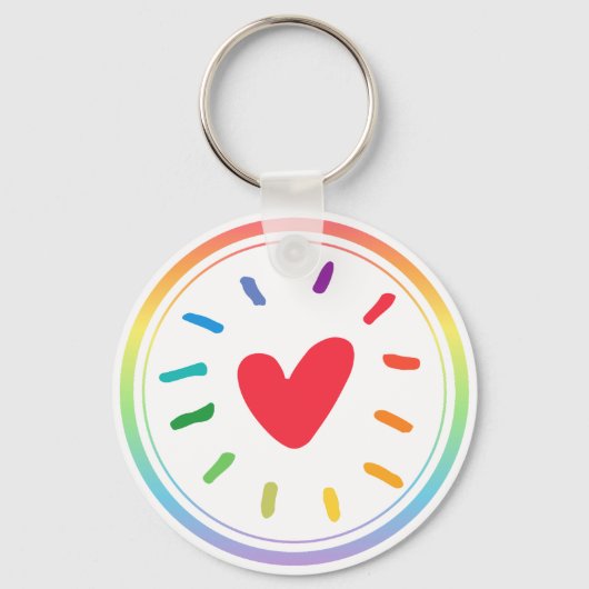 LGBTQ+ regenbooghart Sleutelhanger (Voorkant)