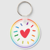 LGBTQ+ regenbooghart Sleutelhanger (Achterkant)