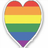 LGBTQ regenbooghart Sticker (Voorkant)