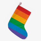 LGBTQ regenboogkleurige Pride Flag Achtergrond Kleine Kerstsok (Voorkant (Hangend))