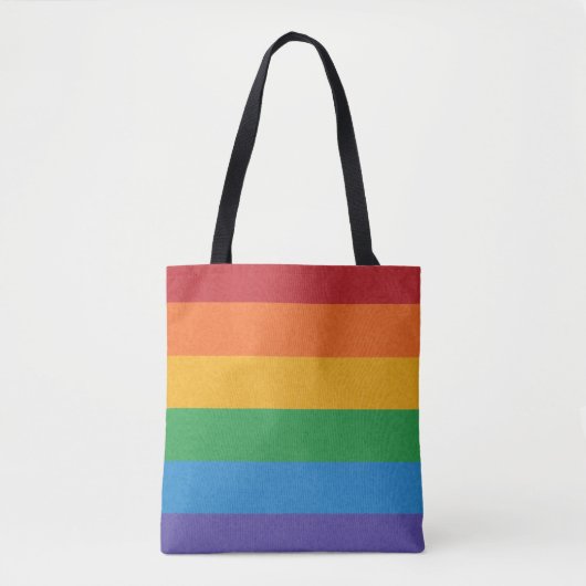 LGBTQ regenboogkleurige Pride Flag Achtergrond Tote Bag (Voorkant)