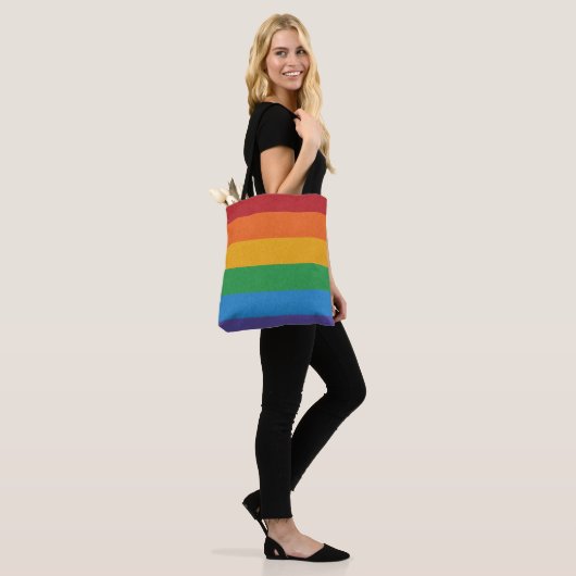 LGBTQ regenboogkleurige Pride Flag Achtergrond Tote Bag (Op model)