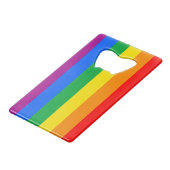 LGBTQ+ regenboogpride vlag Creditkaart Flessenopener (Voorkant Gekanteld)