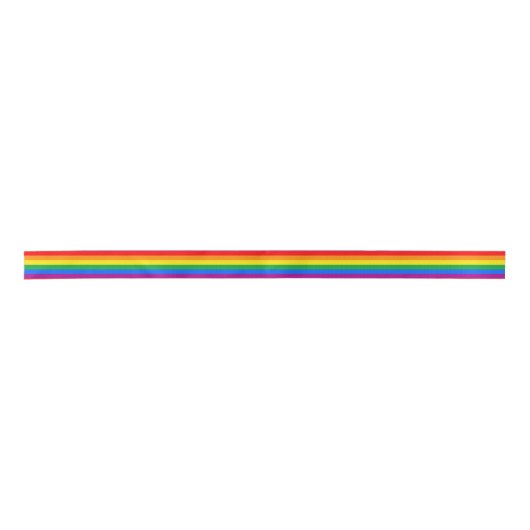 LGBTQ+ regenboogpride vlag Satijnen Lint (Voorkant)