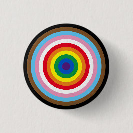Lgbtq regenboogstrepen bullseye gay pride vlag coo ronde button 3,2 cm