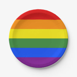 LGBTQ Regenboogstrepen met trots Papieren Bordje