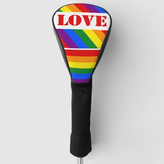 LGBTQ+ regenboogvlag met liefde voor Pride Month - Golfheadcover (Voorkant)