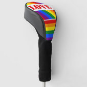 LGBTQ+ regenboogvlag met liefde voor Pride Month - Golfheadcover (Schuin)