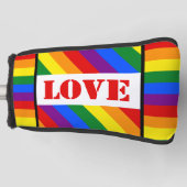 LGBTQ+ regenboogvlag met liefde voor Pride Month - Golfheadcover (Voorkant)