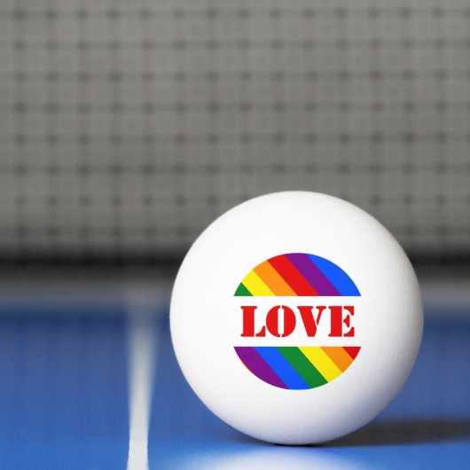 LGBTQ+ regenboogvlag met liefde voor Pride Month - Pingpongbal (Net)