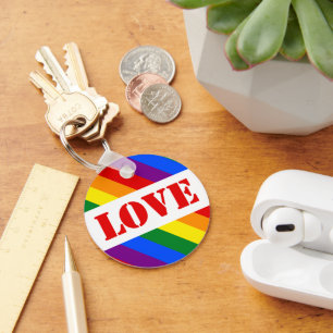 LGBTQ+ regenboogvlag met liefde voor Pride Month - Sleutelhanger