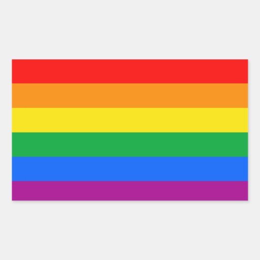 LGBTQ+ Regenboogvlag Rechthoekige Sticker (Voorkant)