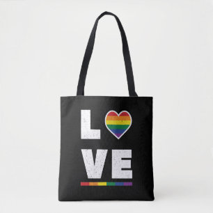 LGBTQ Regenboogvlag Vervaagde Grunge Liefde Tote Bag