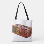 LGBTQ+ "RESIST"-steen Tote Bag (Achterkant)