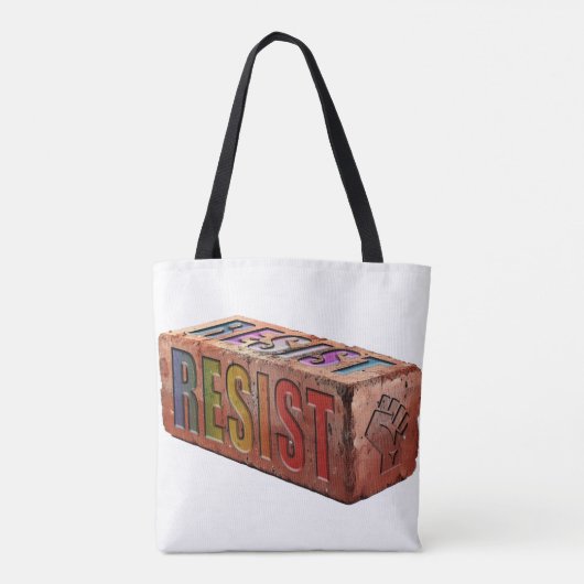 LGBTQ+ "RESIST"-steen Tote Bag (Achterkant)