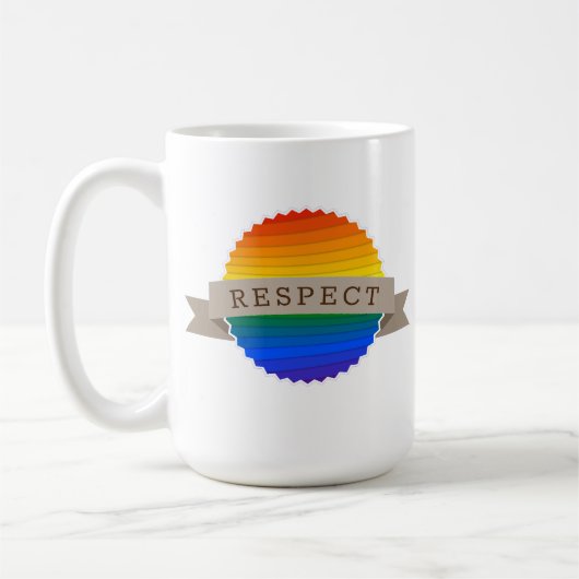LGBTQ Respect Gepersonaliseerde Badge Mok (Links)