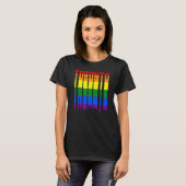 LGBTQ Retro Toronto Canada Pride Skyline T-shirt (Voorkant volledig)