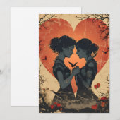 LGBTQ Retro Valentijnsdag Feestdagenkaart (Voorkant / Achterkant)