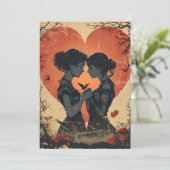 LGBTQ Retro Valentijnsdag Feestdagenkaart (Staand voorkant)