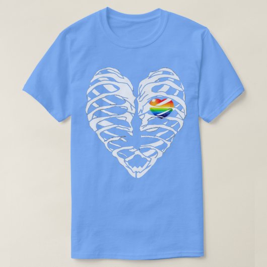 LGBTQ Ribcage Rainbow Pride Heart lesbian Bi H T-shirt (Design voorkant)
