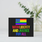 LGBTQ Rights Rainbow American Flag Gay Pride Black Briefkaart (Staand voorkant)