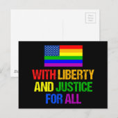 LGBTQ Rights Rainbow American Flag Gay Pride Black Briefkaart (Voorkant / Achterkant)