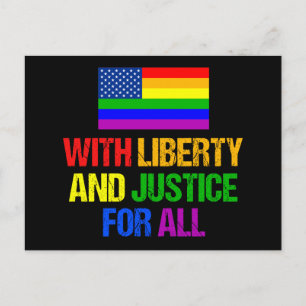 LGBTQ Rights Rainbow American Flag Gay Pride Black Briefkaart