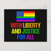 LGBTQ Rights Rainbow American Flag Gay Pride Black Briefkaart (Voorkant)