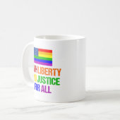 LGBTQ Rights Rainbow American Flag Gay Pride Koffiemok (Voorkant links)