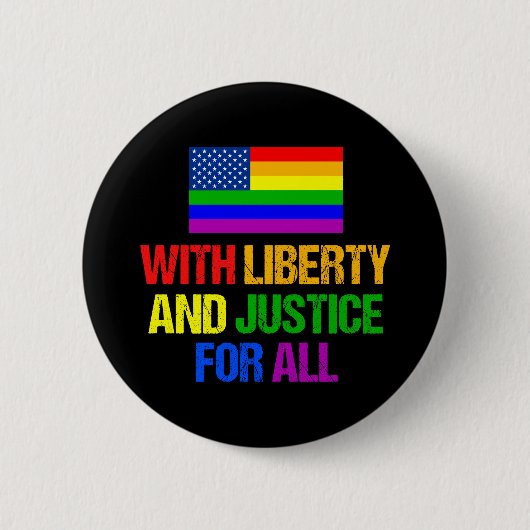 LGBTQ Rights Rainbow American Flag Gay Pride Ronde Button 5,7 Cm (Voorkant)