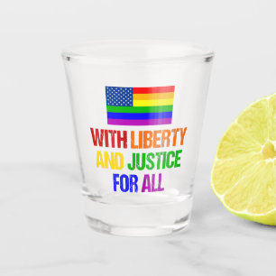 LGBTQ Rights Rainbow American Flag Gay Pride Shot Glas