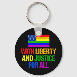 LGBTQ Rights Rainbow American Flag Gay Pride Sleutelhanger