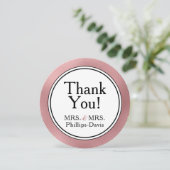 LGBTQ Roos Gold Modern Bedankt Notitie Uitnodiging (Staand voorkant)