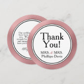 LGBTQ Roos Gold Modern Bedankt Notitie Uitnodiging (Voorkant / Achterkant)