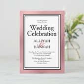 LGBTQ Roos Gold Modern Huwelijksfeest Kaart (Staand voorkant)