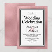 LGBTQ Roos Gold Modern Huwelijksfeest Kaart (Voorkant / Achterkant)