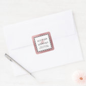 LGBTQ Roos Gold Modern Wedding Retouradres Vierkante Sticker (Envelop)