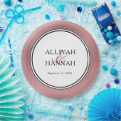 LGBTQ Roos Goud Modern Trouwpapier Bord (Feest)