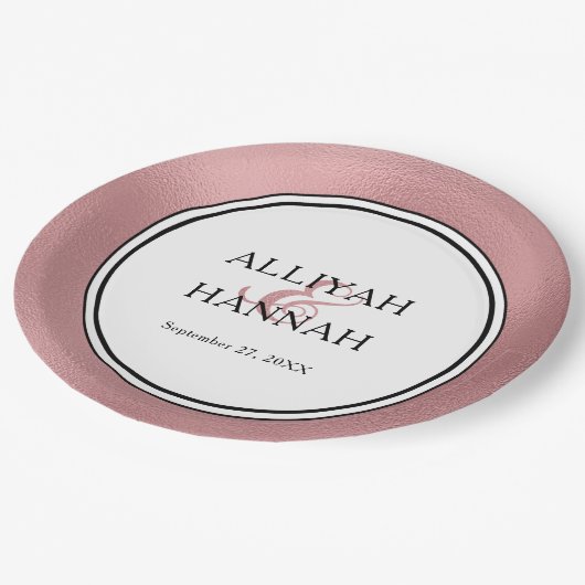 LGBTQ Roos Goud Modern Trouwpapier Bord (Gekanteld)