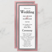 LGBTQ Roos Goud Modern Trouwprogramma Programmakaart (Voorkant / Achterkant)