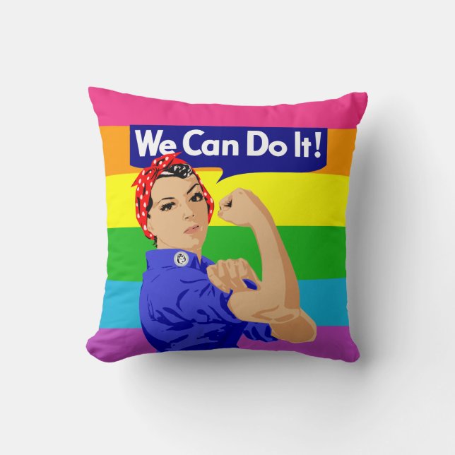 LGBTQ ROSIE DE RIVETER: WE KUNNEN HET DOEN! KUSSEN (Voorkant)