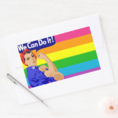 LGBTQ ROSIE DE RIVIER MET REGENBOOGVLAG RECHTHOEKIGE STICKER (Envelop)