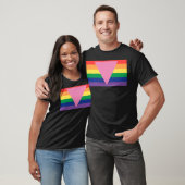 LGBTQ+ roze driehoek op geprikte vlag T-shirt (Unisex)