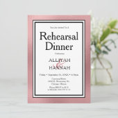 LGBTQ Roze Gouden Moderne Proefhuwelijksdiner Kaart (Staand voorkant)