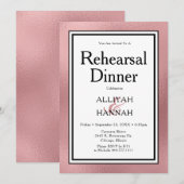 LGBTQ Roze Gouden Moderne Proefhuwelijksdiner Kaart (Voorkant / Achterkant)