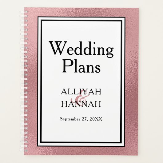 LGBTQ Roze Gouden Moderne Trouwplanner Planner (Voorkant)